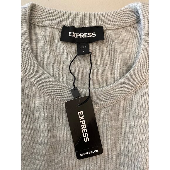 NWT Express Grey Crew Neck Sweater Small - Picture 3 of 9